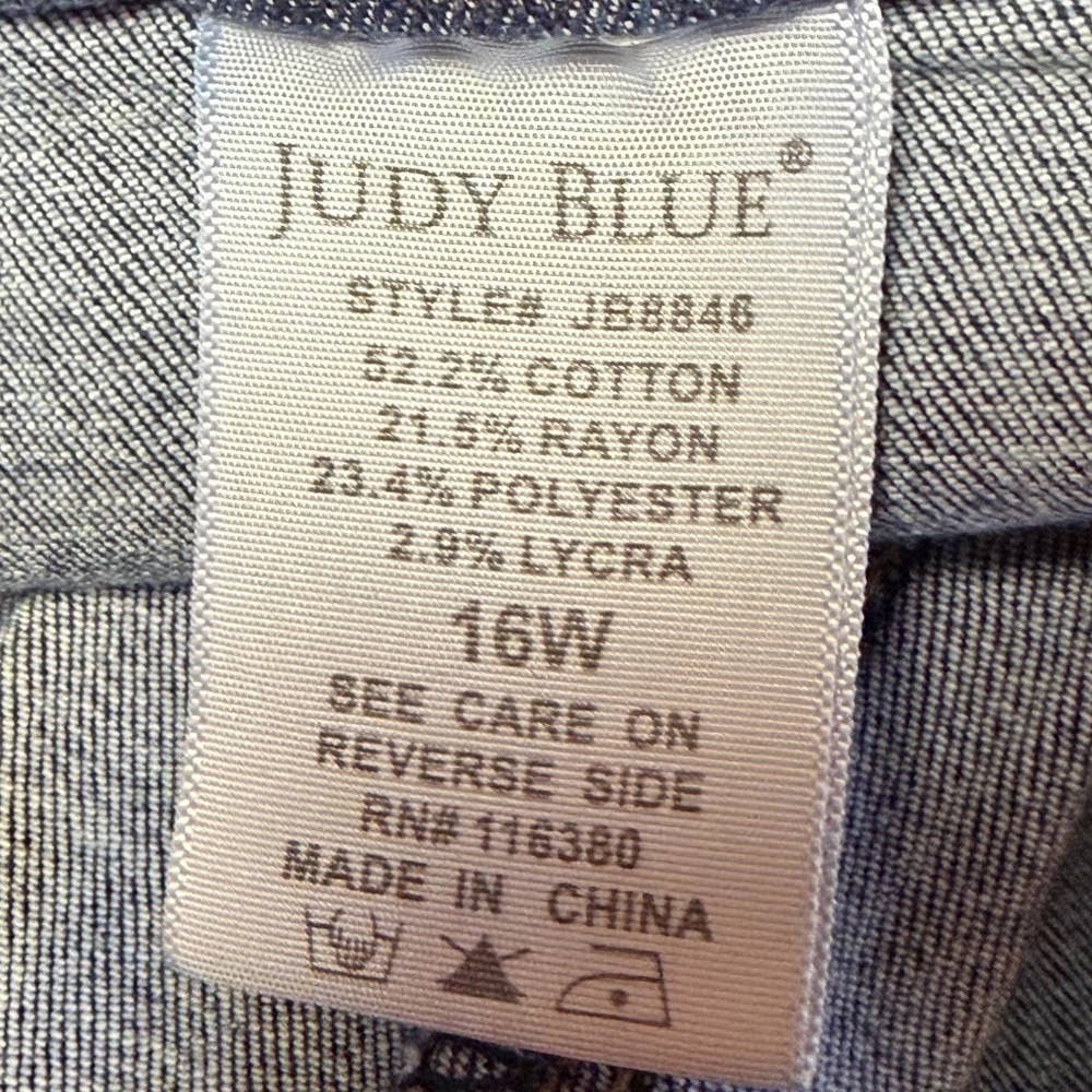Judy Blue High Rise Pull On Skinny Jegging Jeans Womens 16W Dark Wash - Picture 10 of 10